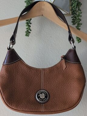 Dooney & Bourke Chestnut Brown Pebbled Leather Shoulder Bag